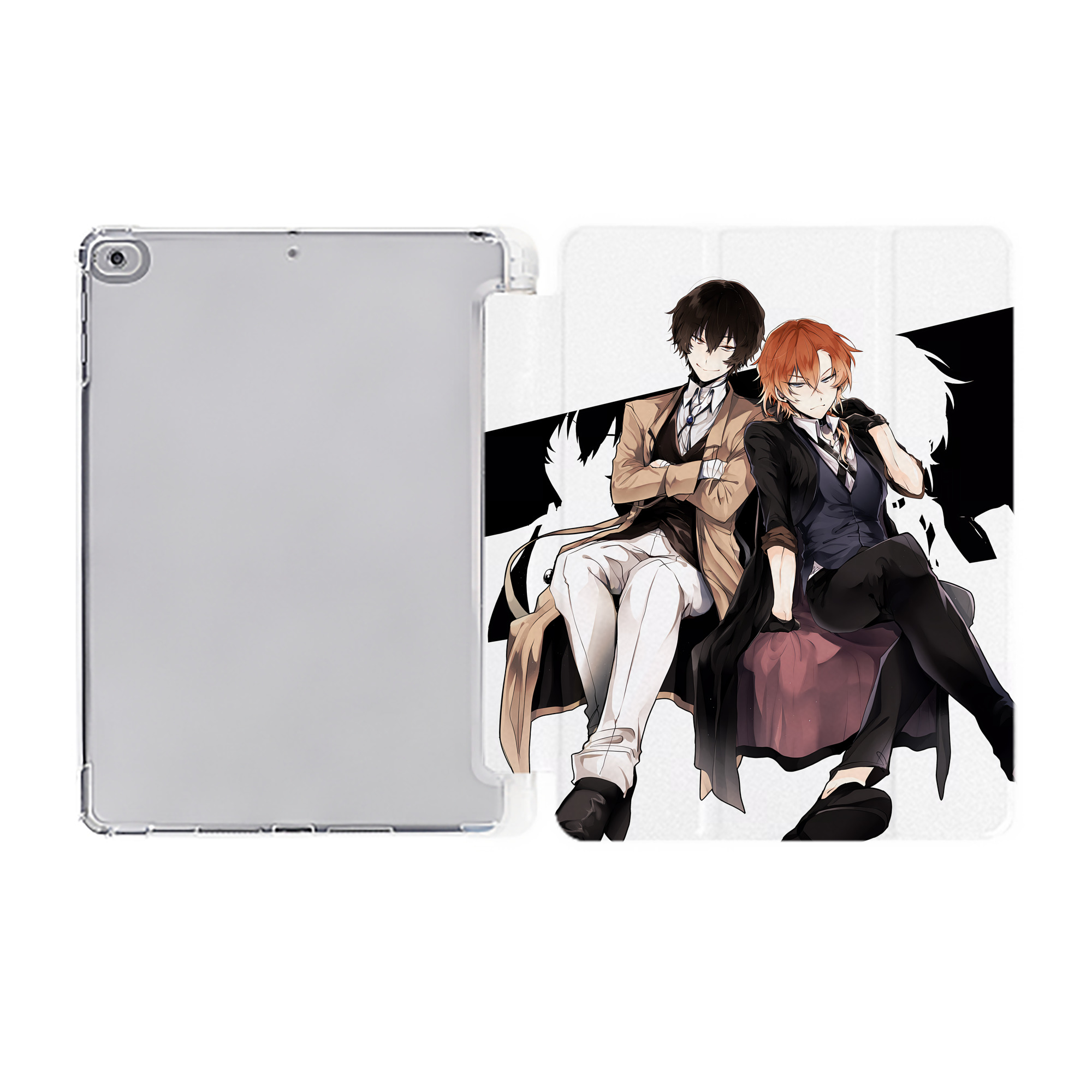 （画像用） 文豪ストレイドッグス Bungo Stray Dogs IPad ケース ペン収納付き 三つ折りスタンド PUレザー×シリコン 対応機種9.5/10.5/10.9インチ